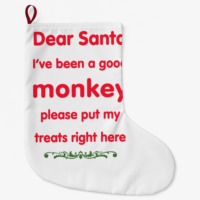 good monkey large christmas stocking (Front)