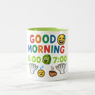 Good Morning 67 Six Seven Alarm Funny Morning Gift Two-Tone Coffee Mug