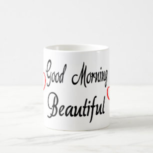 Good Morning Beautiful Red Heart Love Mug