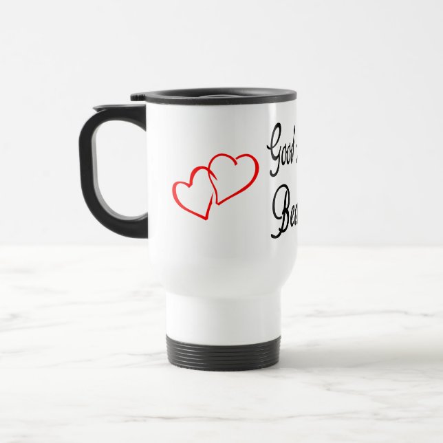 Good Morning Beautiful Red Heart Love Mug (Left)