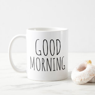 Good Morning Black and White Coffee Mug