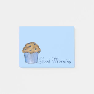 Good Morning Breakfast Blueberry Muffin Bakery Post-it Notes