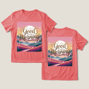 Good Morning Calligraphy Sunrise Red Women's Tri-Blend Shirt