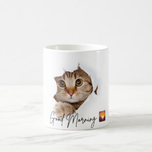 Good Morning Cat Mug Cute Cat Coffee Cup
