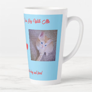 Good Morning Cat Photo, Hearts & Humor Text, Smile Latte Mug