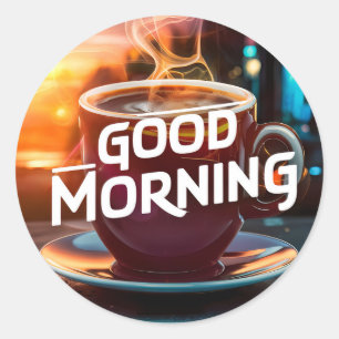 Good Morning Coffee and Breads #8 Classic Round Sticker