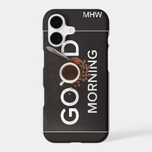 Good Morning Coffee custom monogram phone cases