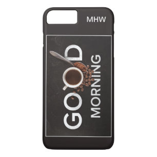 Good Morning Coffee custom monogram phone cases