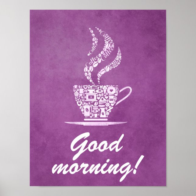 Good morning coffee kitchen sign poster (Front)