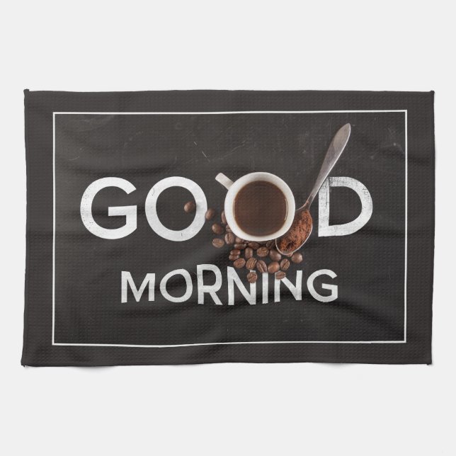 Good Morning Coffee kitchen towel (Horizontal)