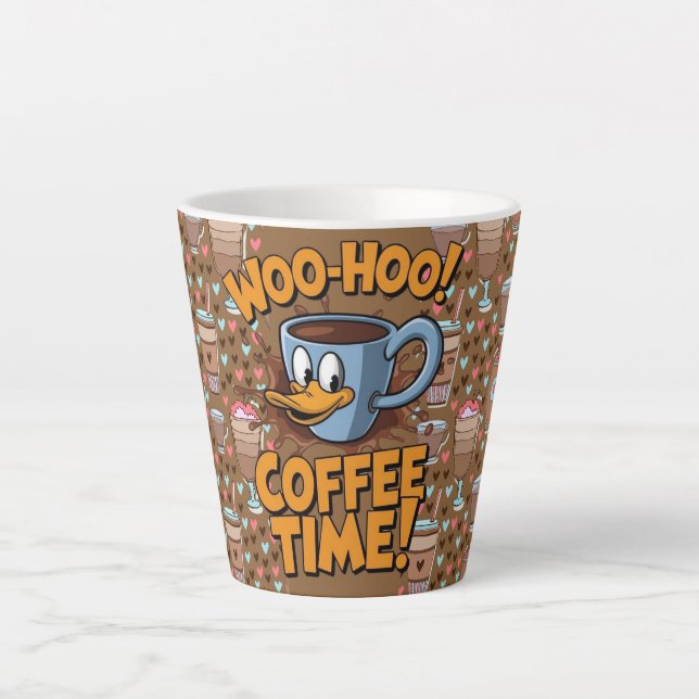 good morning coffee time latte mug (Front)