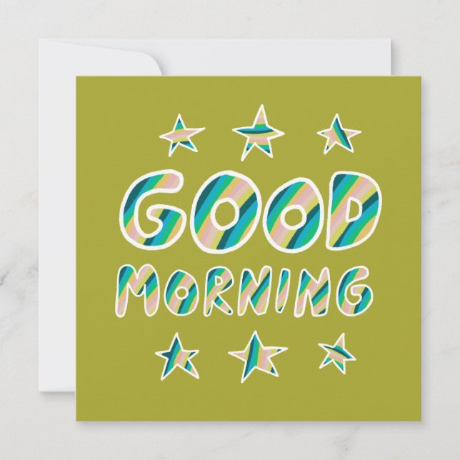GOOD MORNING Colourful Cool Stripes CUSTOM Card (Front)