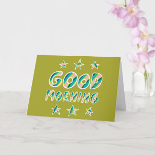 GOOD MORNING Colourful Cool Stripes CUSTOM Card