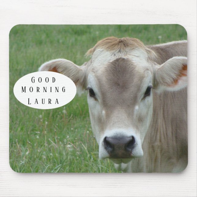 Good Morning Cow Mousepad (Front)