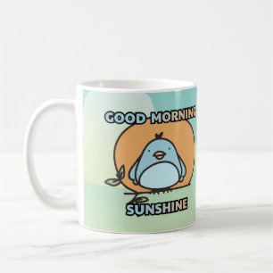 Good morning cute bird cartoon  coffee mug