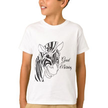 "Good Morning" Cute Zebra Black/White Stripes