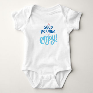 Good Morning Enjoy! Lettering Baby Bodysuit