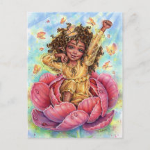 Good Morning Fairy Postcard Fantasy Flower Garden