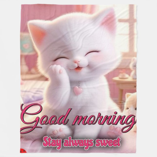 Good Morning Fleece Blanket – Stay Cosy & Always S (Front)