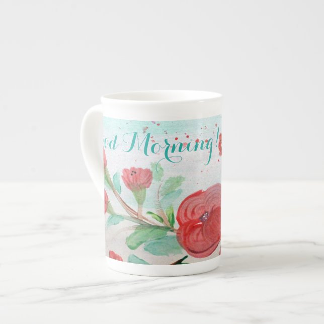 Good Morning Floral Mug (Front Left)