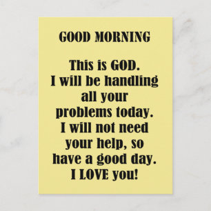 Good Morning from GOD (personalise) Postcard