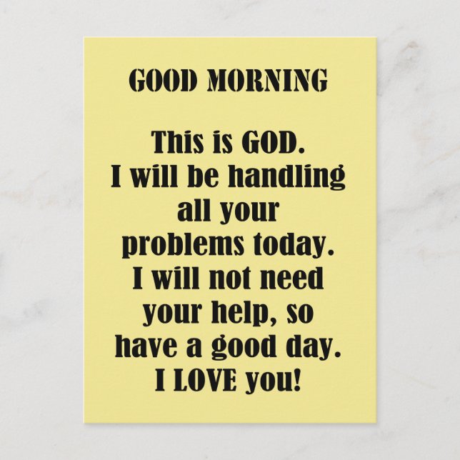 Good Morning from GOD (personalise) Postcard (Front)