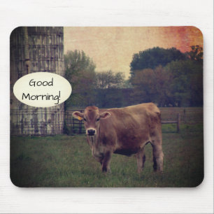 Good Morning from your Local Jersey Cow Farm Mouse Pad