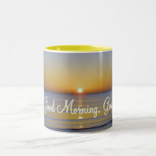 Good Morning God Christian Quote Two-Tone Coffee Mug