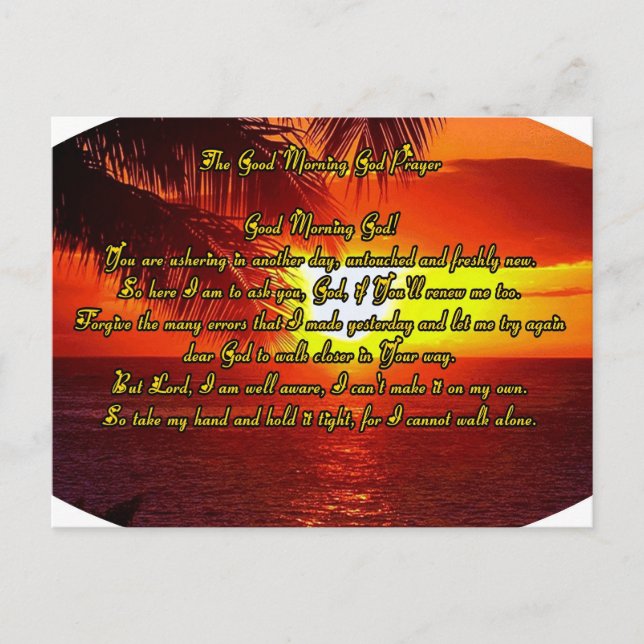 Good Morning God prayer Postcard (Front)