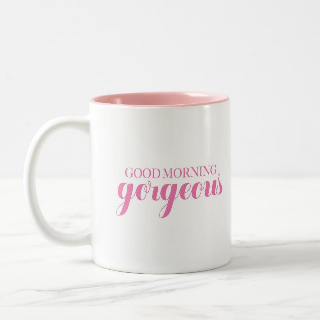Good Morning Gorgeous Two-Tone Coffee Mug (Left)