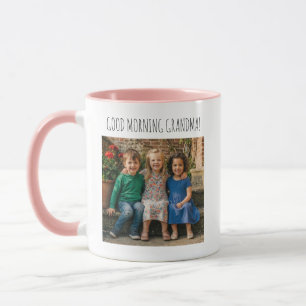 Good Morning Grandma Photo Custom Picture Message Mug