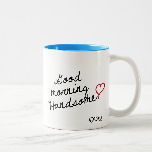 Good Morning Handsome! Two-Tone Coffee Mug (Right)