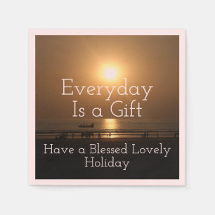 Good Morning Have a Blessed Lovely Holiday Gift Napkin