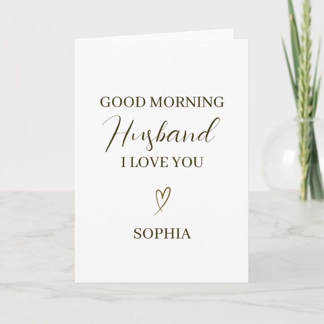 Good Morning Husband Personalised Romantic Gift Card (Front)