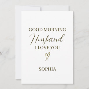 Good Morning Husband Personalised Romantic Gift Card