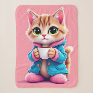 Good Morning Kitten Sherpa Blanket
