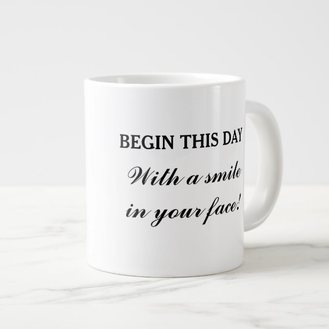 Good morning mug, quote large coffee mug (Front Right)