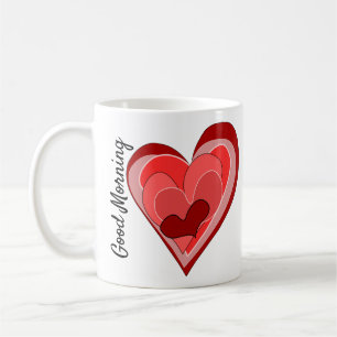 Good Morning, Must Be Love, Enjoy the Day Hearts Coffee Mug