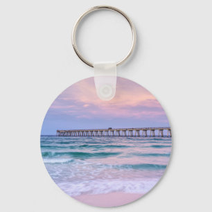 Good Morning Navarre Beach Pier Key Ring