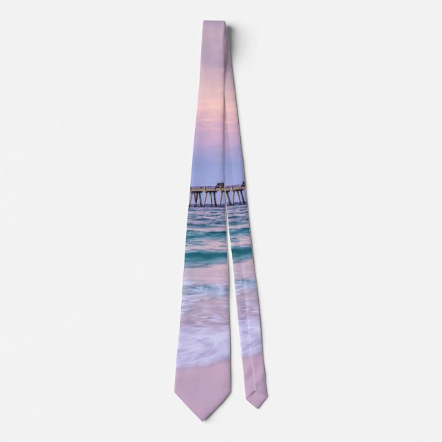 Good Morning Navarre Beach Pier Neck Tie (Front)