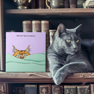 Good Morning Orange Cat Funny Ceramic Tile