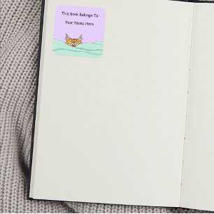 Good Morning Orange Cat Funny Square Sticker