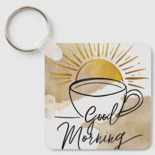 Good Morning Postcard Key Ring