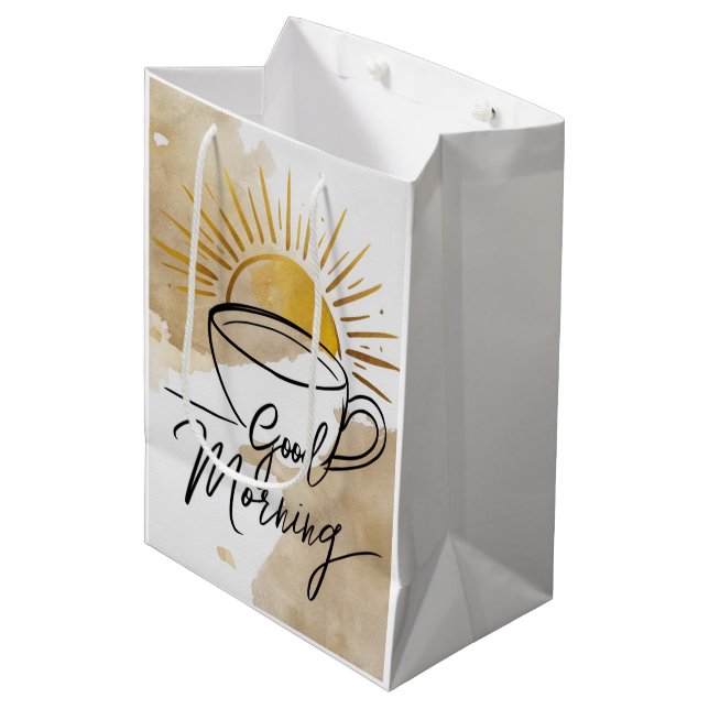 Good Morning Postcard Medium Gift Bag (Front Angled)