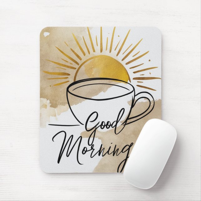 Good Morning Postcard Mouse Pad (With Mouse)