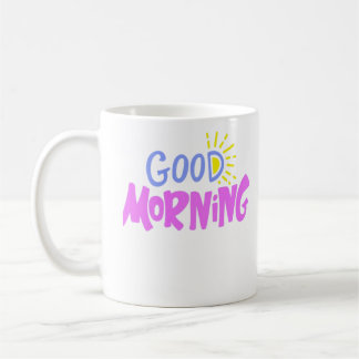 Good Morning Retro Typography Coffee Mug