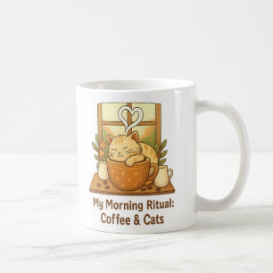 Good Morning Ritual Mug: Cozy Cat in Coffee Cup   