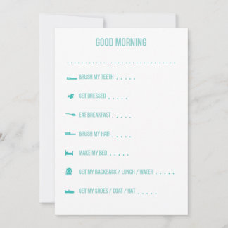 Good Morning Routine Checklist / Teal