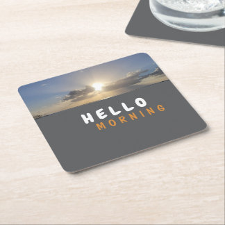 Good Morning Square Paper Coaster