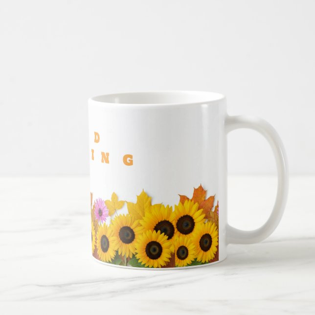 Good Morning Sunflower Ceramic Mug - Bright Start  (Right)